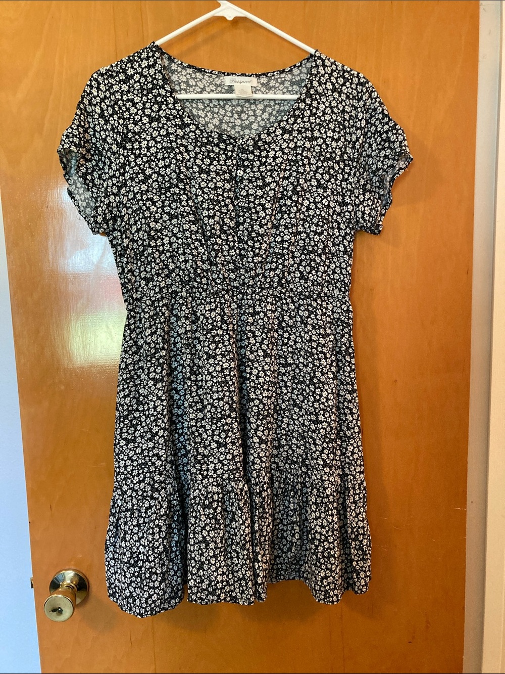 Passport Black and White Ditsy Floral Top